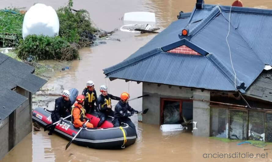 เกาหลีเหนือเตือนน้ำท่วมเสียหาย หลังพายุโซนร้อนพัดถล่มภาคใต้