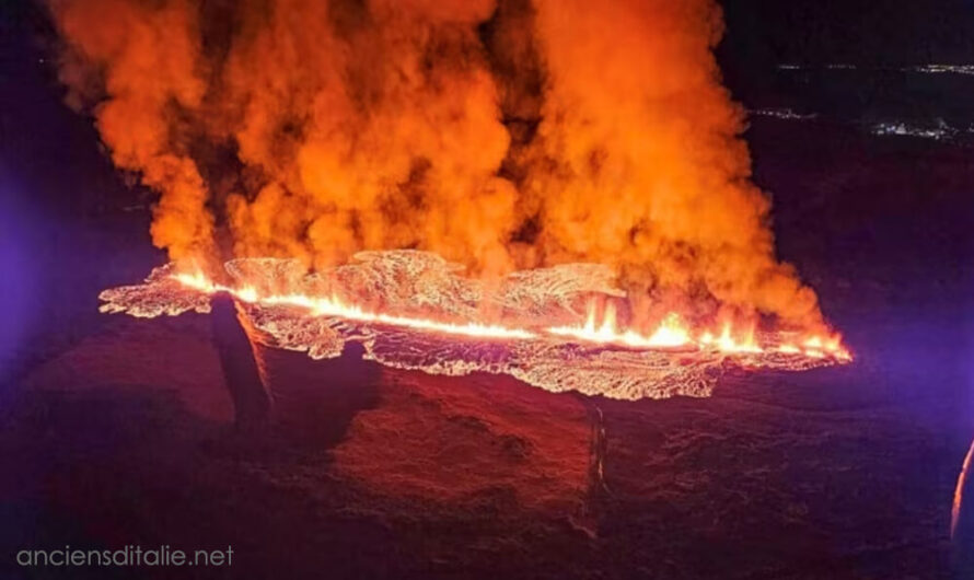 ภูเขาไฟระเบิดบริเวณชานเมืองหมู่บ้านชาวประมงกรินดาวิก ของไอซ์แลนด์